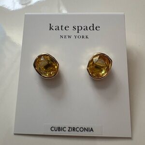Kate Spade Gold-Tone Yellow Cubic Zirconia Studs